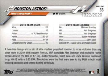 2020 Topps - Gold #33 Houston Astros Back