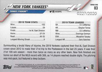 2020 Topps - Gold #83 New York Yankees Back
