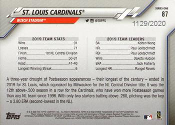 2020 Topps - Gold #87 St. Louis Cardinals Back