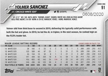 2020 Topps - Gold #91 Yolmer Sanchez Back