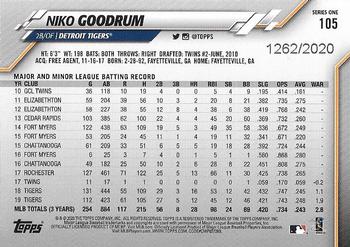 2020 Topps - Gold #105 Niko Goodrum Back