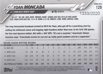 2020 Topps - Gold #129 Yoan Moncada Back