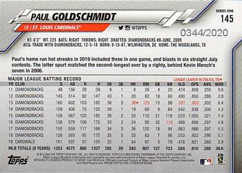 2020 Topps - Gold #145 Paul Goldschmidt Back