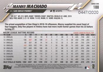 2020 Topps - Gold #188 Manny Machado Back