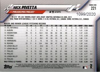 2020 Topps - Gold #221 Nick Pivetta Back