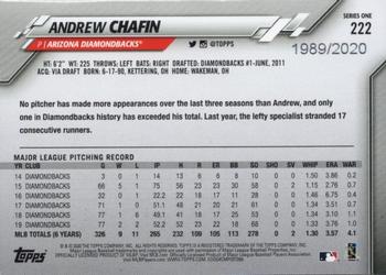 2020 Topps - Gold #222 Andrew Chafin Back