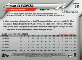 2020 Topps - Gold #241 Mike Clevinger Back