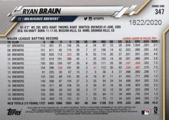 2020 Topps - Gold #347 Ryan Braun Back