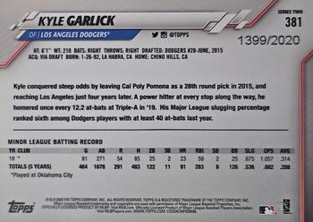 2020 Topps - Gold #381 Kyle Garlick Back