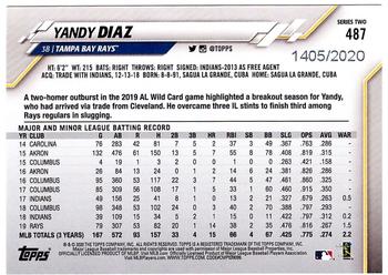 2020 Topps - Gold #487 Yandy Diaz Back