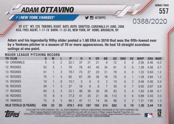 2020 Topps - Gold #557 Adam Ottavino Back