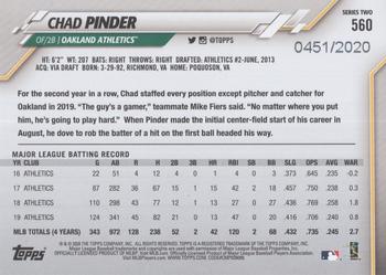 2020 Topps - Gold #560 Chad Pinder Back