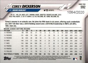 2020 Topps - Gold #592 Corey Dickerson Back