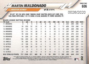2020 Topps - Gold #606 Martin Maldonado Back