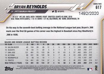 2020 Topps - Gold #617 Bryan Reynolds Back