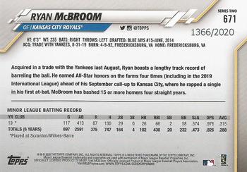 2020 Topps - Gold #671 Ryan McBroom Back
