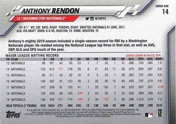 2020 Topps - Rainbow Foil #14 Anthony Rendon Back