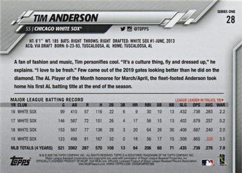 2020 Topps - Rainbow Foil #28 Tim Anderson Back
