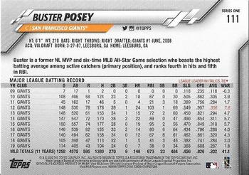 2020 Topps - Rainbow Foil #111 Buster Posey Back
