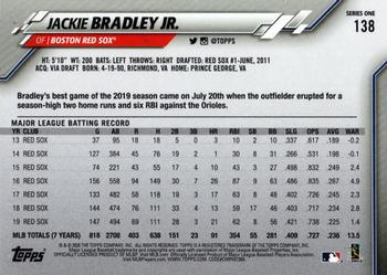 2020 Topps - Rainbow Foil #138 Jackie Bradley Jr. Back