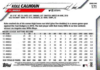2020 Topps - Rainbow Foil #171 Kole Calhoun Back