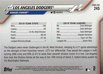 2020 Topps - Rainbow Foil #245 Los Angeles Dodgers Back