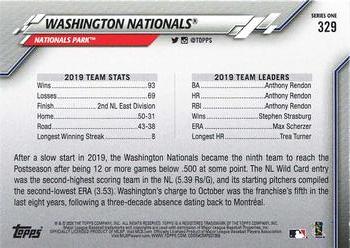 2020 Topps - Rainbow Foil #329 Washington Nationals Back