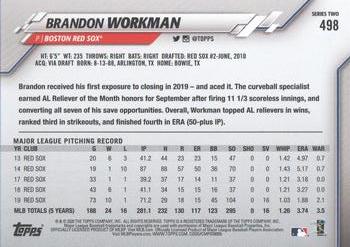 2020 Topps - Rainbow Foil #498 Brandon Workman Back
