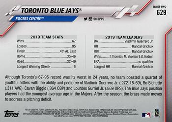 2020 Topps - Rainbow Foil #629 Toronto Blue Jays Back