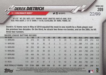 2020 Topps - Vintage Stock #209 Derek Dietrich Back