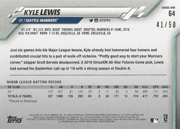 2020 Topps - Mother's Day Hot Pink #64 Kyle Lewis Back