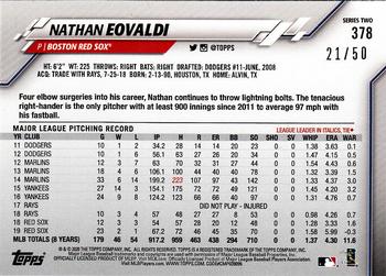 2020 Topps - Father's Day Blue #378 Nathan Eovaldi Back