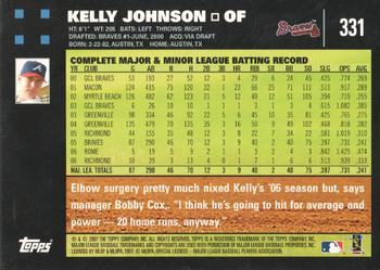 2007 Topps - 1st Edition #331 Kelly Johnson Back