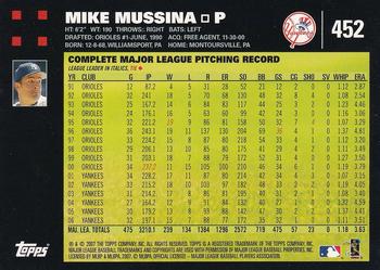 2007 Topps - 1st Edition #452 Mike Mussina Back