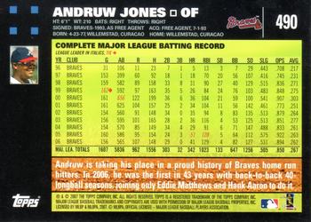 2007 Topps - 1st Edition #490 Andruw Jones Back