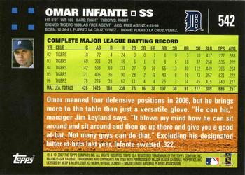2007 Topps - 1st Edition #542 Omar Infante Back