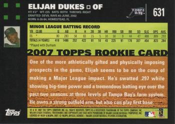 2007 Topps - 1st Edition #631 Elijah Dukes Back