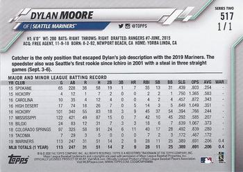 2020 Topps - Platinum #517 Dylan Moore Back