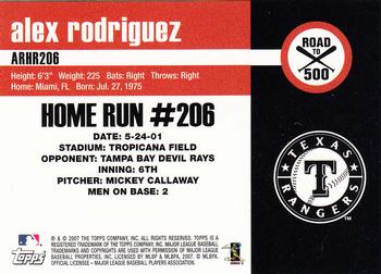 2007 Topps - Alex Rodriguez: Road to 500 #ARHR206 Alex Rodriguez Back