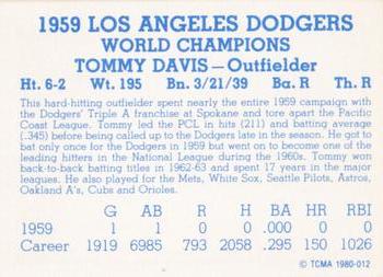 1980 TCMA 1959 Los Angeles Dodgers Blue #012 Tommy Davis Back