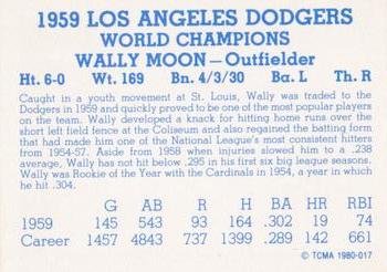1980 TCMA 1959 Los Angeles Dodgers Blue #017 Wally Moon Back