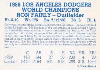 1980 TCMA 1959 Los Angeles Dodgers Blue #019 Ron Fairly Back