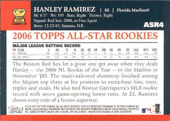 2007 Topps - All-Star Rookies #ASR4 Hanley Ramirez Back