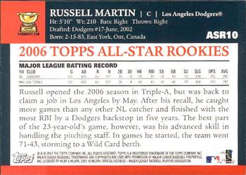 2007 Topps - All-Star Rookies #ASR10 Russell Martin Back