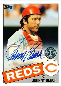 2020 Topps - 1985 Topps Baseball 35th Anniversary Autographs #85A-JBN Johnny Bench Front