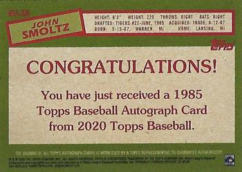 2020 Topps - 1985 Topps Baseball 35th Anniversary Autographs #85A-JSM John Smoltz Back