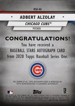 2020 Topps - Baseball Stars Autographs #BSA-AA Adbert Alzolay Back