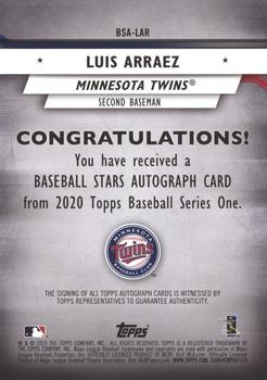 2020 Topps - Baseball Stars Autographs #BSA-LAR Luis Arraez Back