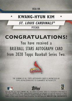 2020 Topps - Baseball Stars Autographs #BSA-KK Kwang-Hyun Kim Back