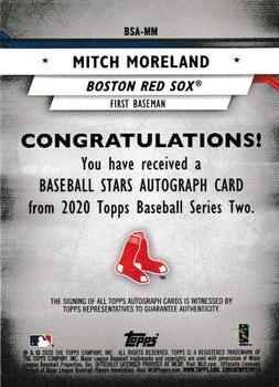 2020 Topps - Baseball Stars Autographs #BSA-MM Mitch Moreland Back